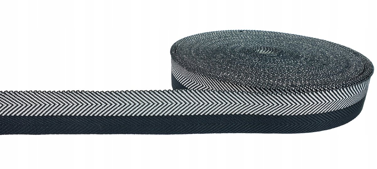 Dekoracyjna Taśma Do Obszycia Czarno-Szara Na Meble Dywany Tkaniny 4x500