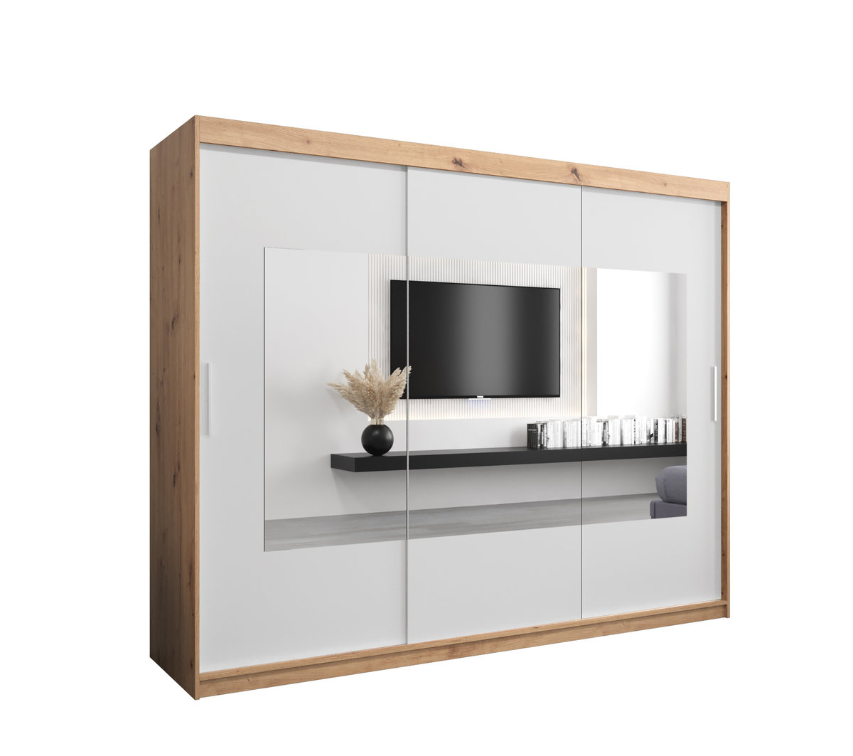 Szafa przesuwna Garderoba WAVE 250 gł. 62 artisan/biały