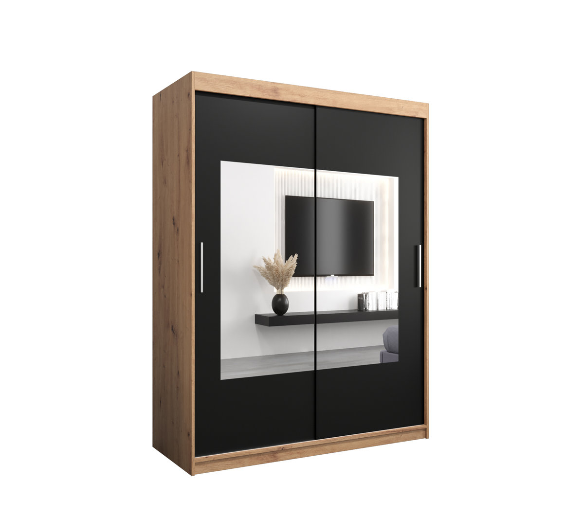 Szafa przesuwna Garderoba WAVE 150 gł. 62 artisan/czarny