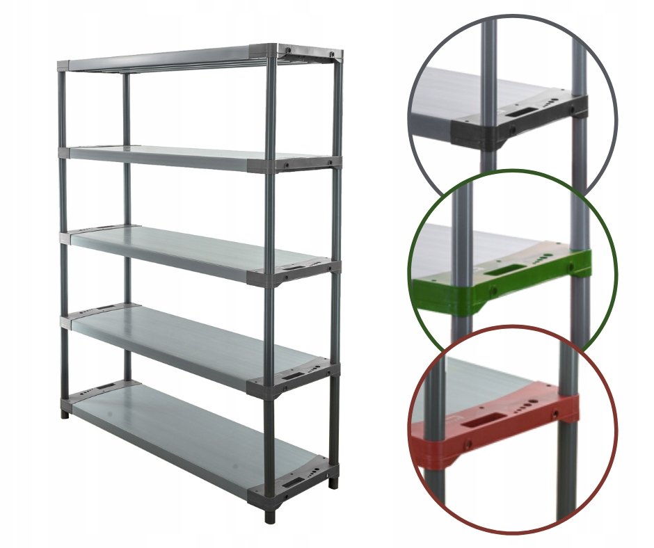 Regał magazynowy regał plastikowy do piwnicy regał do garażu 180x140x46 EKO / Wamar-Sosenka