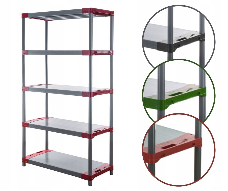 Regał magazynowy regał plastikowy do piwnicy regał garażowy 180x120x46 EKO / Wamar-Sosenka