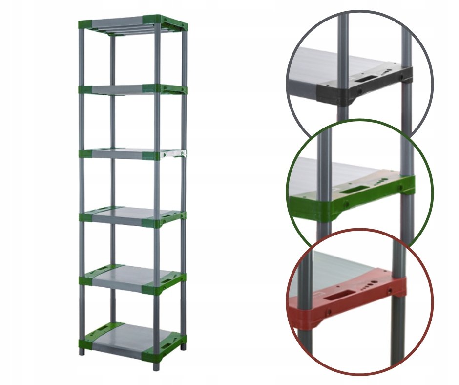 Regał magazynowy regał plastikowy do piwnicy regał do garażu 222x70x46 EKO / Wamar-Sosenka