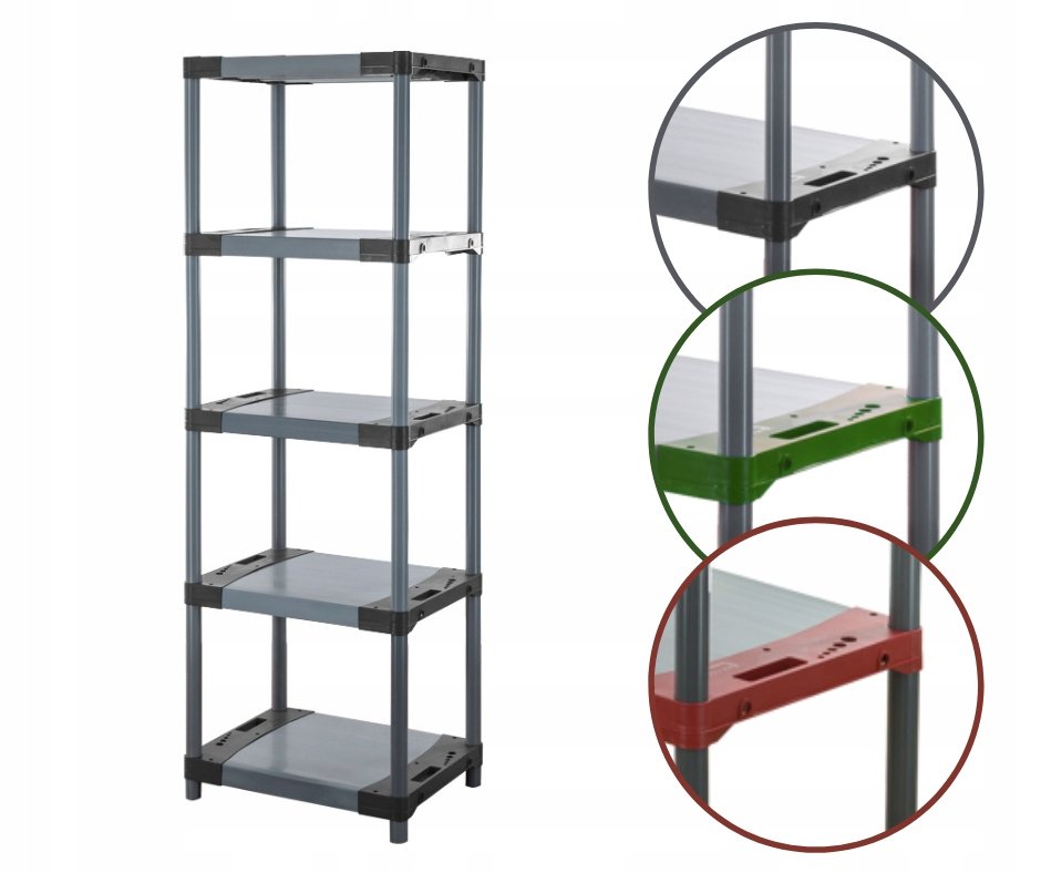 Regał magazynowy regał plastikowy do piwnicy regał do garażu 180x60x46 EKO / Wamar-Sosenka