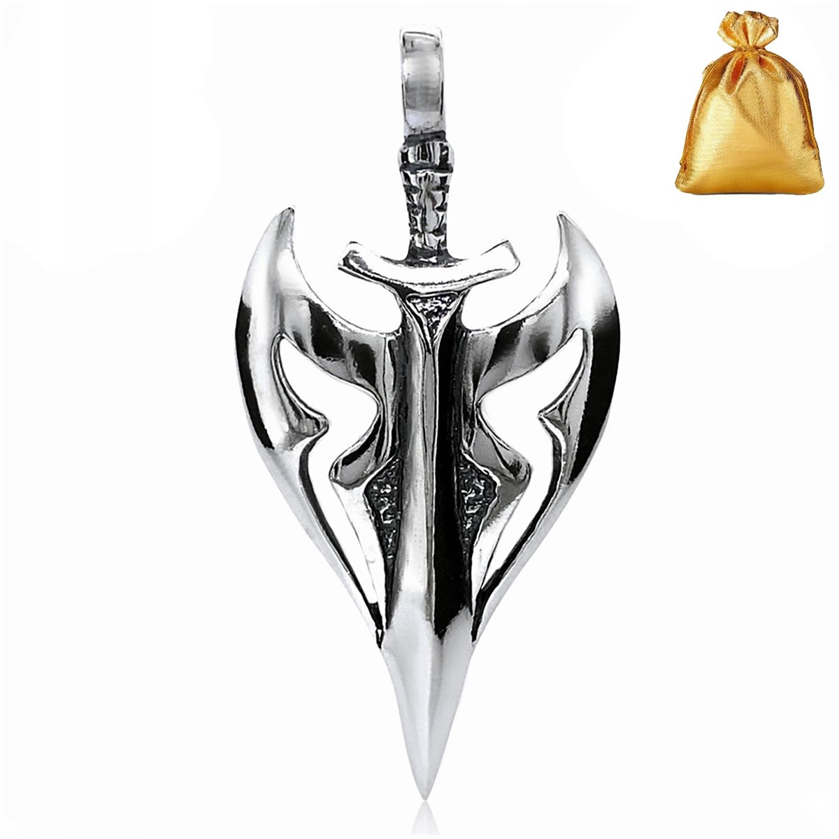 Srebrna Duża Męska Zawieszka Wisiorek Miecz Srebro Pr. 925 Na Prezent