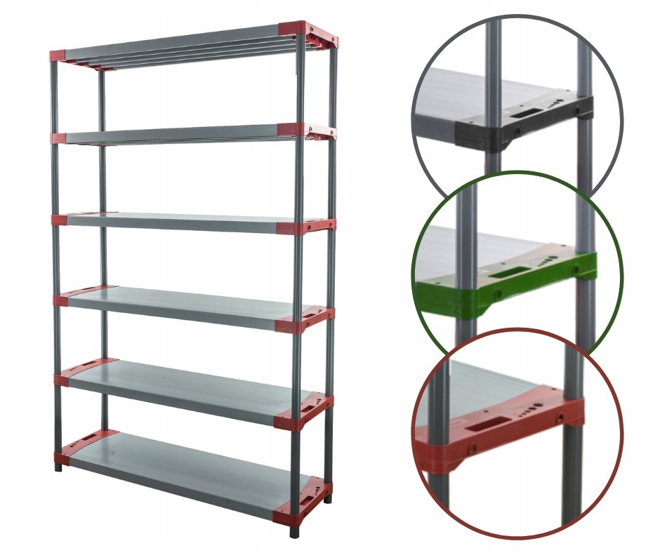 Regał magazynowy regał plastikowy do piwnicy regał garażowy 222x150x46 EKO / Wamar-Sosenka