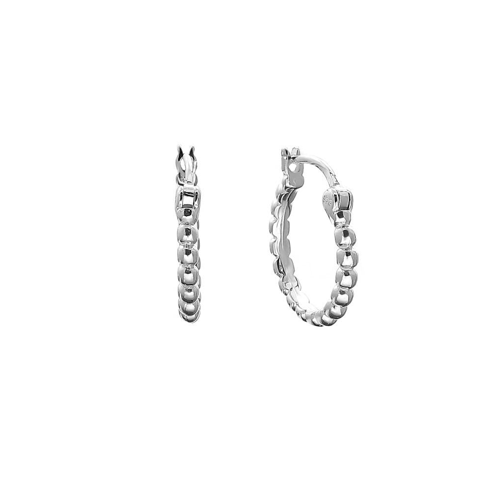 Srebrne kolczyki okrągłe z kuleczkami