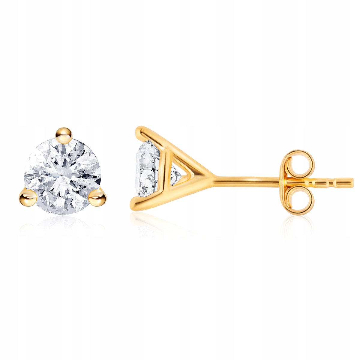 ZŁOTE KOLCZYKI Z KRYSZTAŁEM SWAROVSKI 6MM WKRĘTKI SZTYFTY DAMSKIE DLA NIEJ