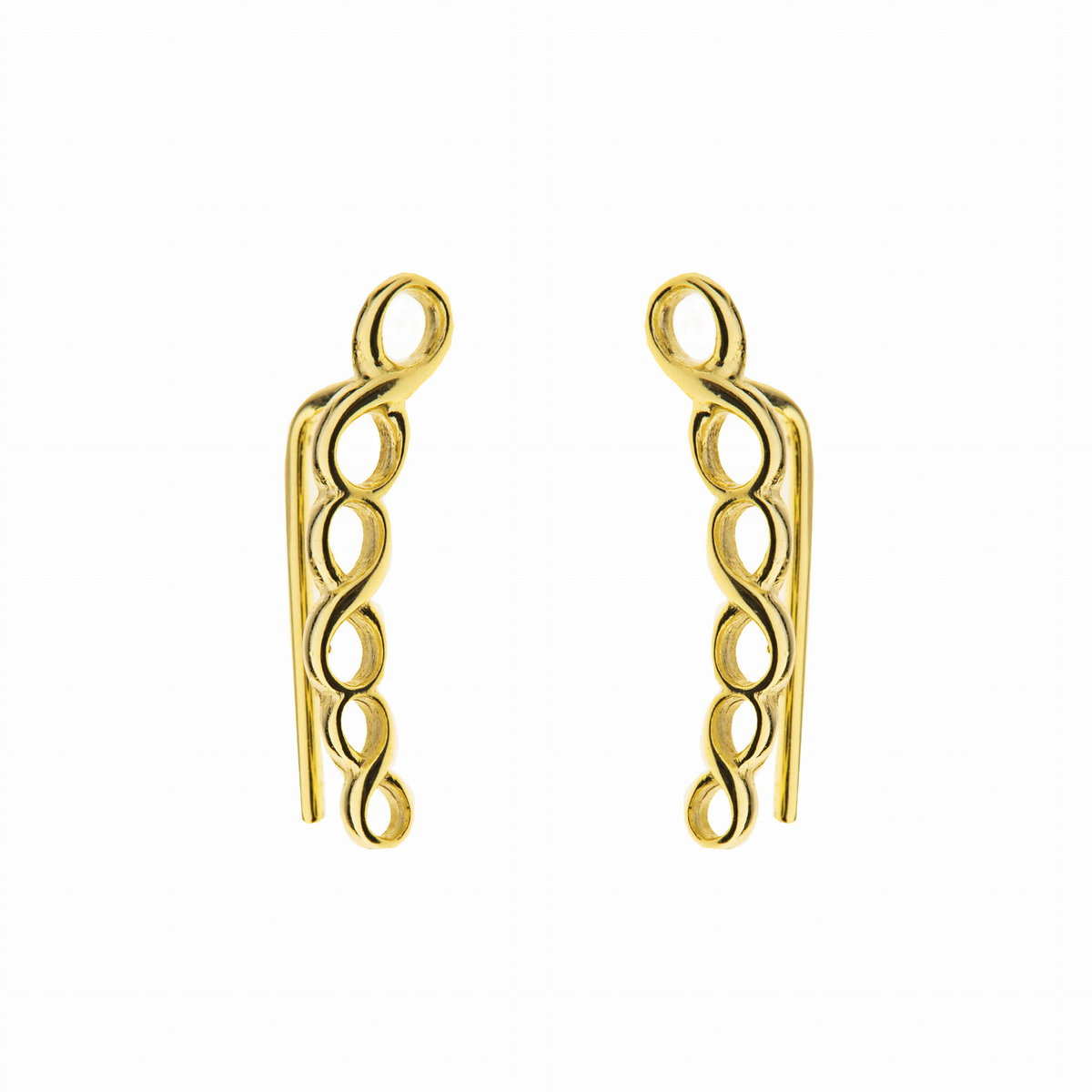 Srebrne kolczyki pozłacane nausznice nieskończoność