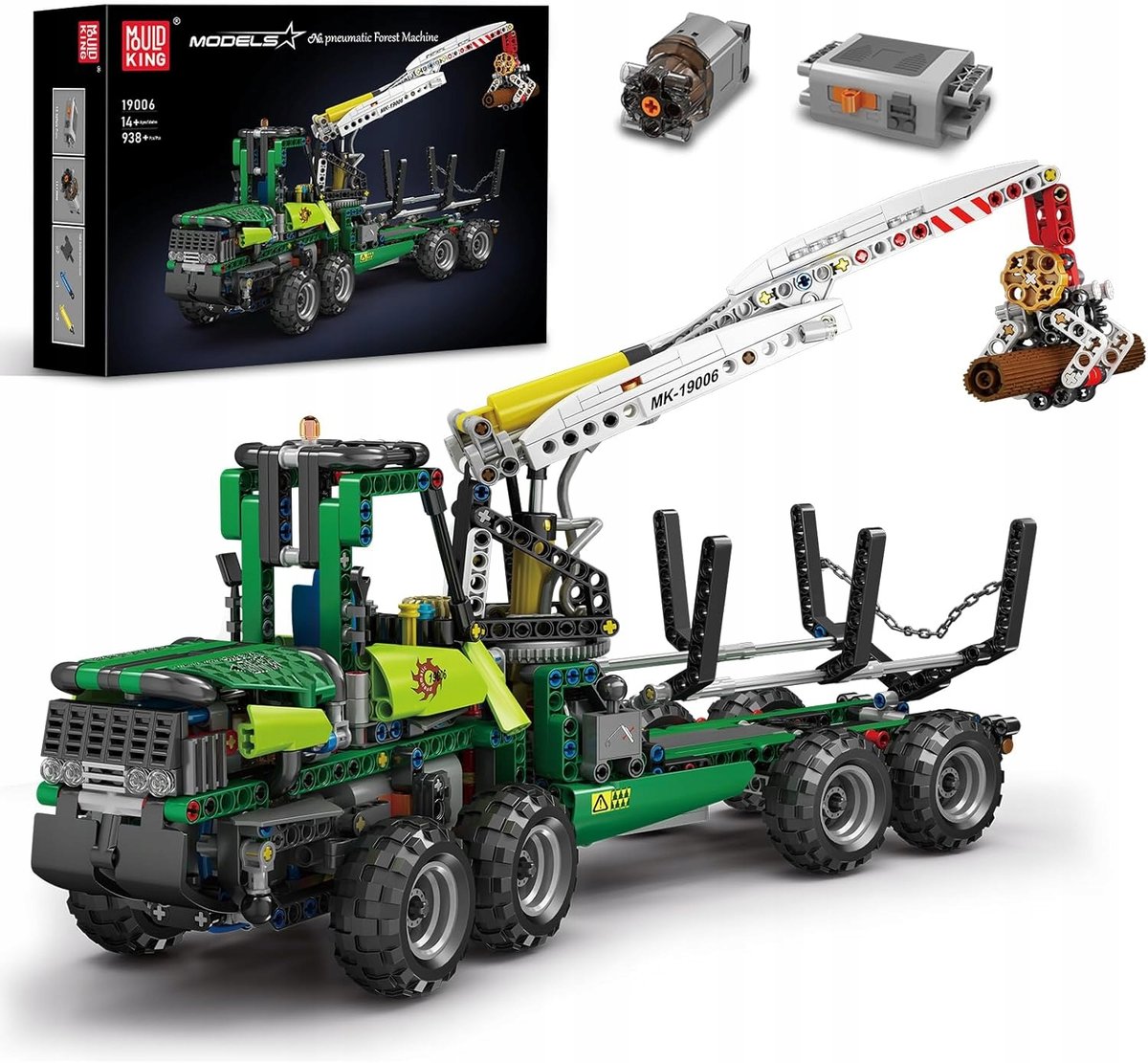 Mould King 19006 Technic klocki Traktor do wycinki drzew Maszyna do drewna