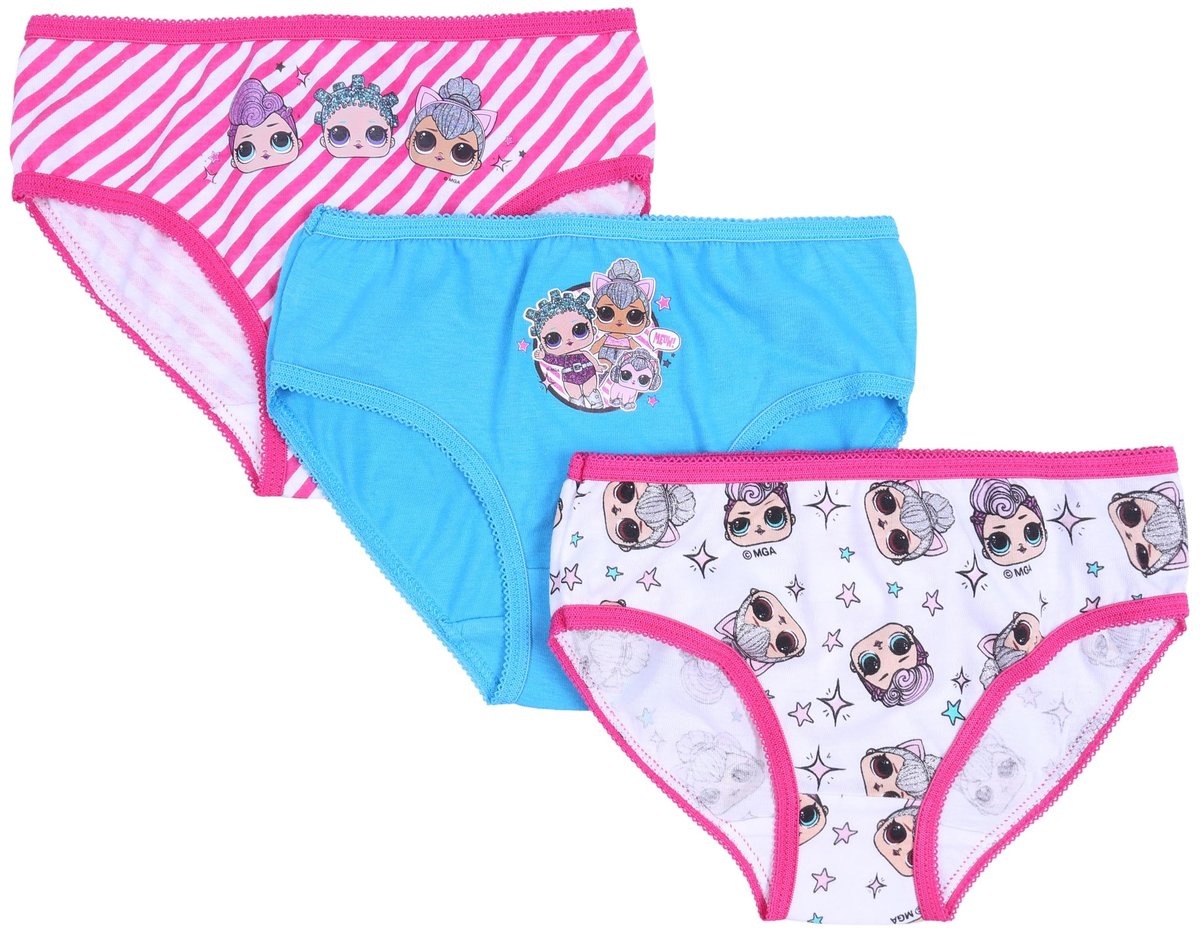 3x Kolorowe figi dziewczęce Lol Surprise 2-3 lat 98 cm