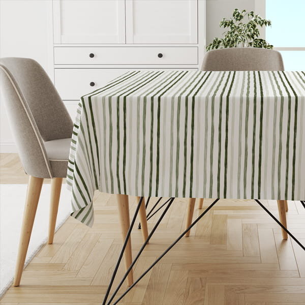 Obrus WINTER wzór BN49 | Pasy na białym tle 150 x 150 cm