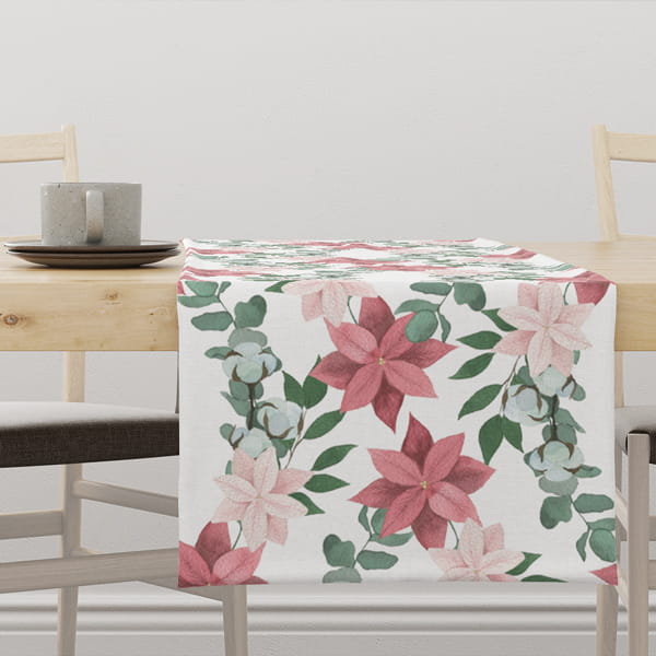 Bieżnik świąteczny WINTER wzór BN65 Świąteczna gwiazda betlejemska 40 x 140 cm