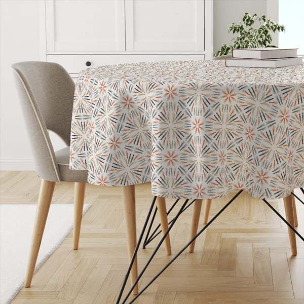Obrus okrągły WINTER wzór BN71 | Świąteczny ornament średnica 100 cm