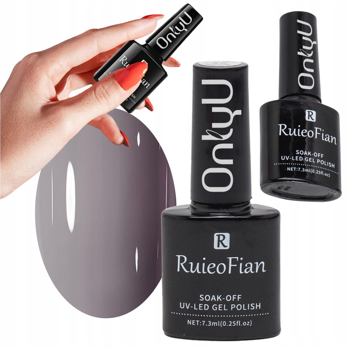 Morska Szarosc Hybrydowy Lakier Do Paznokci Z Polyskiem Lakieruv Onlyu/L077