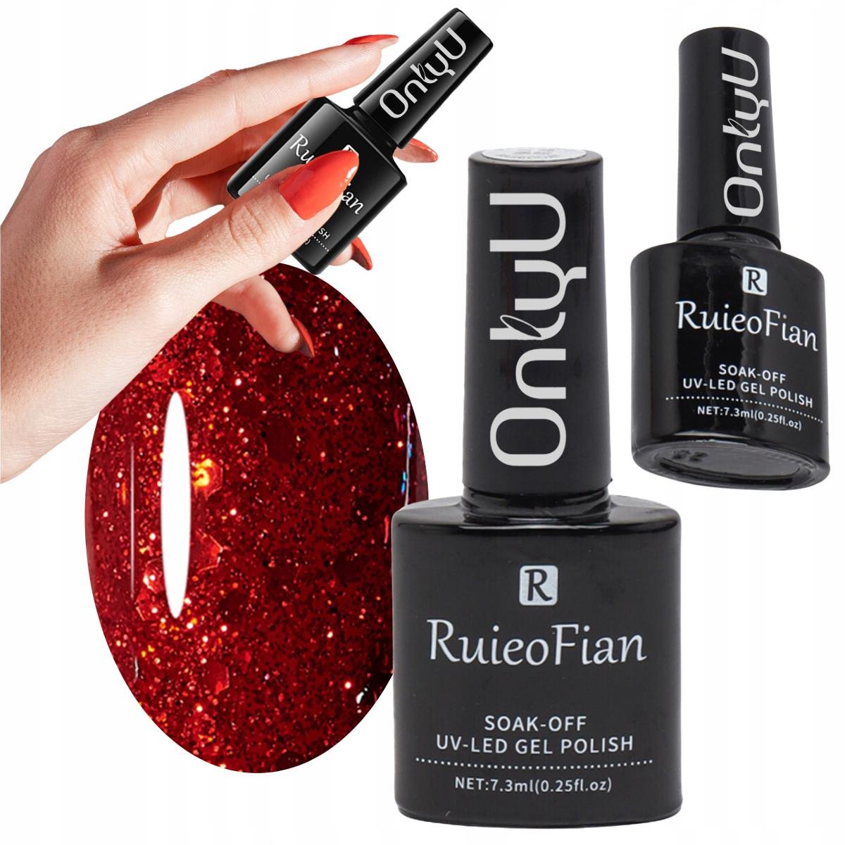 Blyszczacy Czerwony Hybrydowy Lakier Do Paznokci Z Polyskiem Lakier Uv/L131