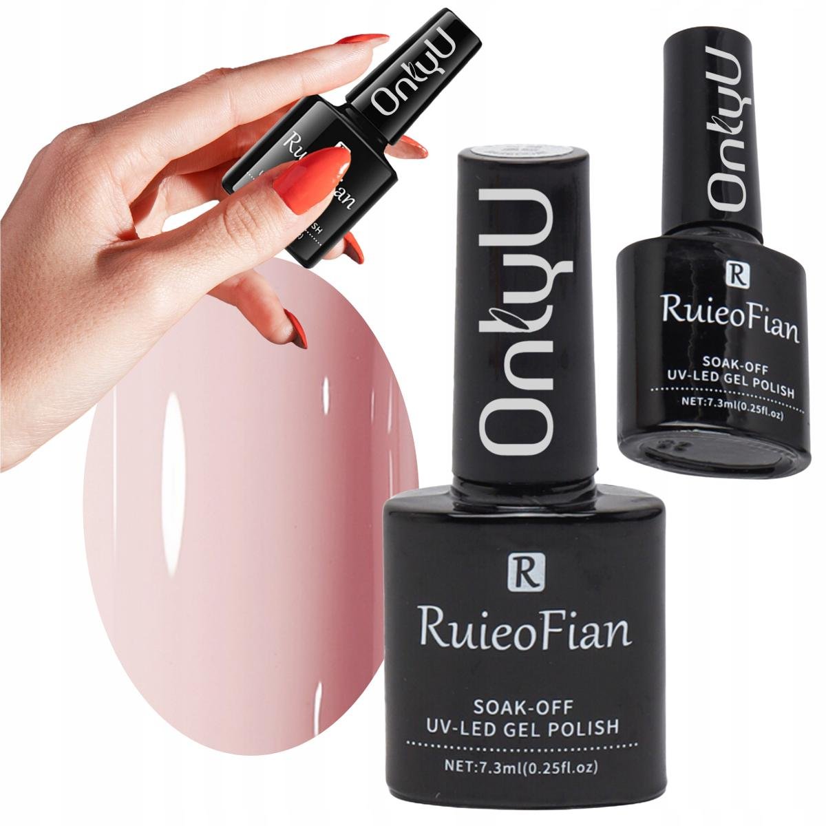 JASNY RÓŻ LAKIER DO PAZNOKCI HYBRYDOWY Z POLYSKIEM LAKIER UV OnlyU/L013