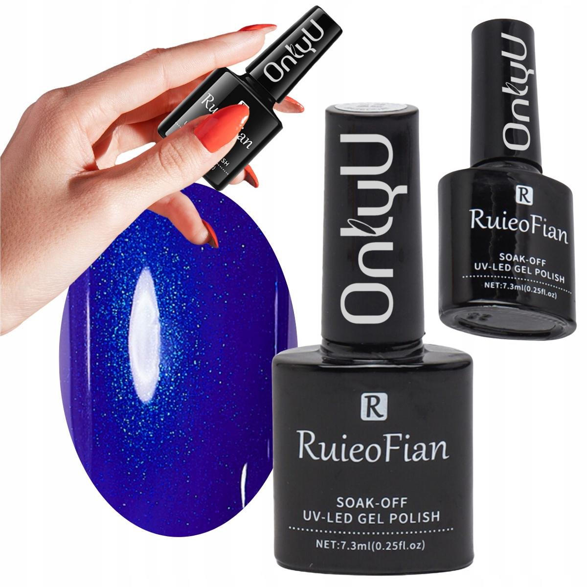 Kobaltowy Niebieski Lakier Do Paznokci Hybrydowy Z Brokatem Lakier Uv /L109