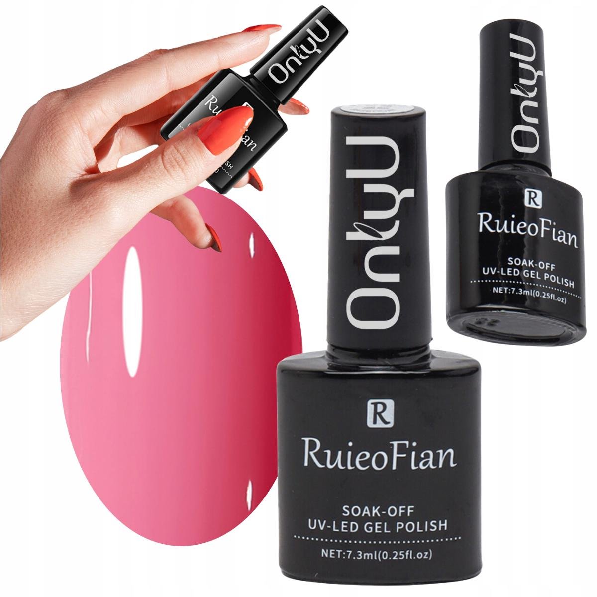 CIEMNY RÓŻ LAKIER DO PAZNOKCI HYBRYDOWY Z POLYSKIEM LAKIER UV OnlyU/L016