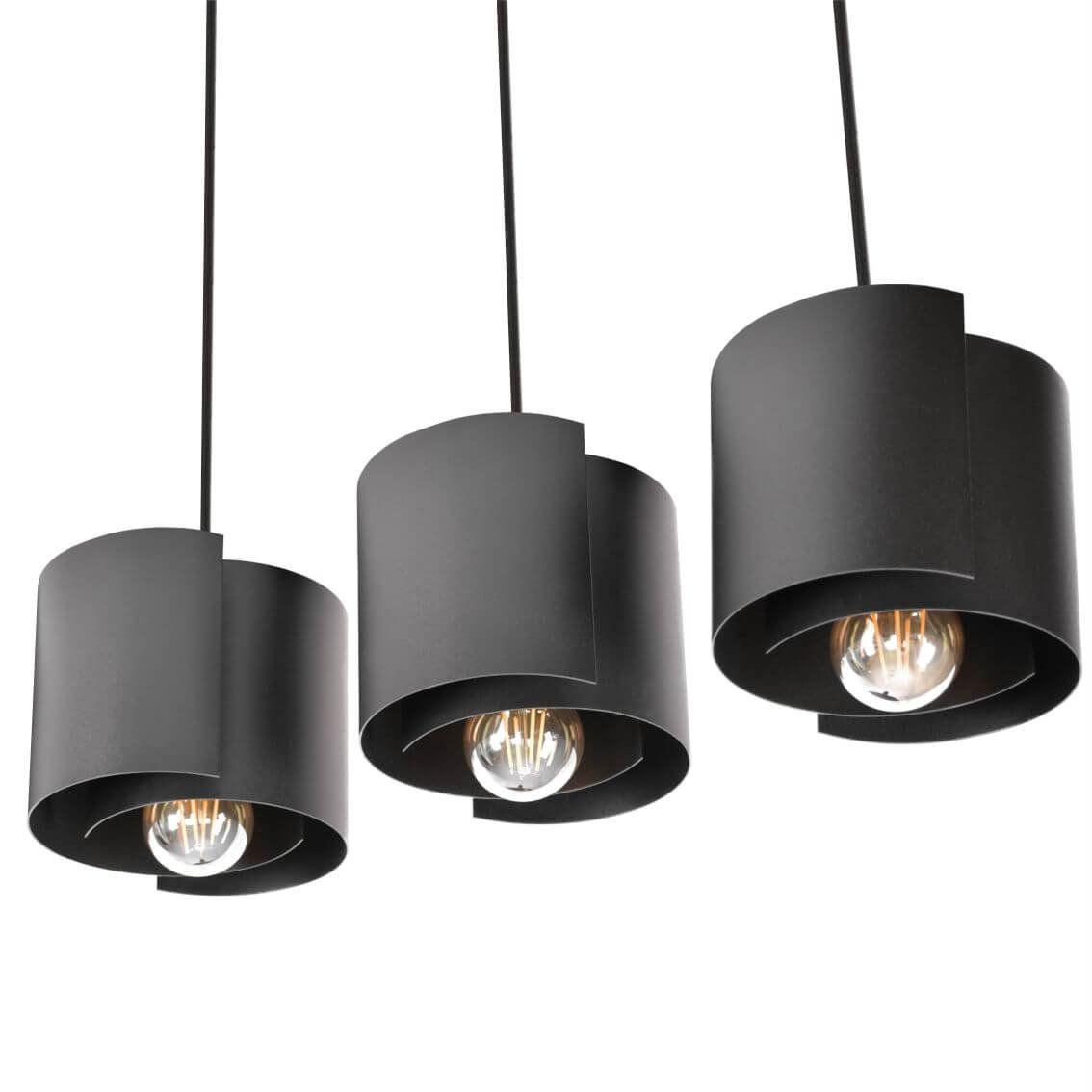 Nowoczesna Lampa Wisząca Industrialna Retro Berta  L166-BE-3P-BL