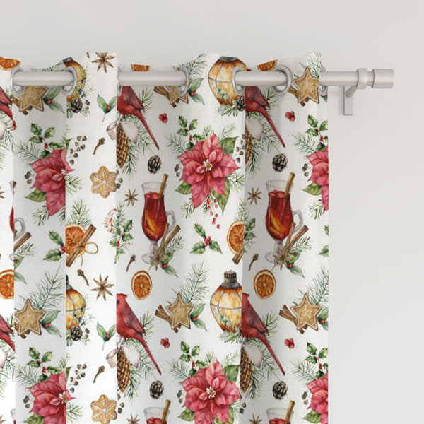 Zasłona WINTER wzór BN41 | świąteczne zapachy 150 x 240 cm tkanina zaciemniająca