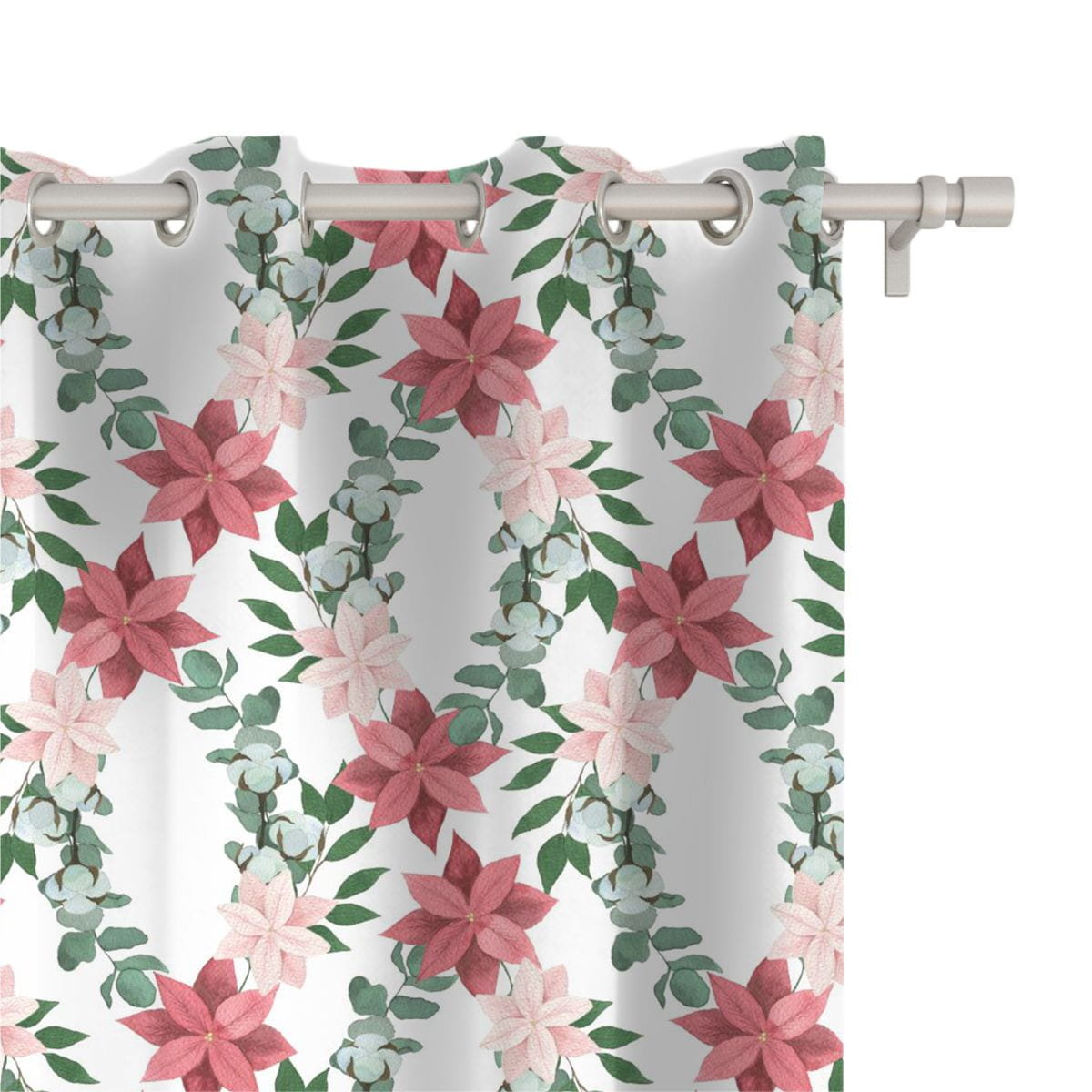 Zasłona WINTER wzór BN65 | Świąteczna gwiazda betlejemska 150 x 150 cm tkanina standard