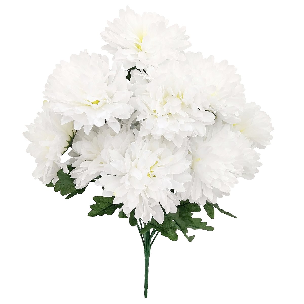 Sztuczne chryzantemy sztuczna chryzantema biała bukiet 14 sztuk dekoracja na cmentarz