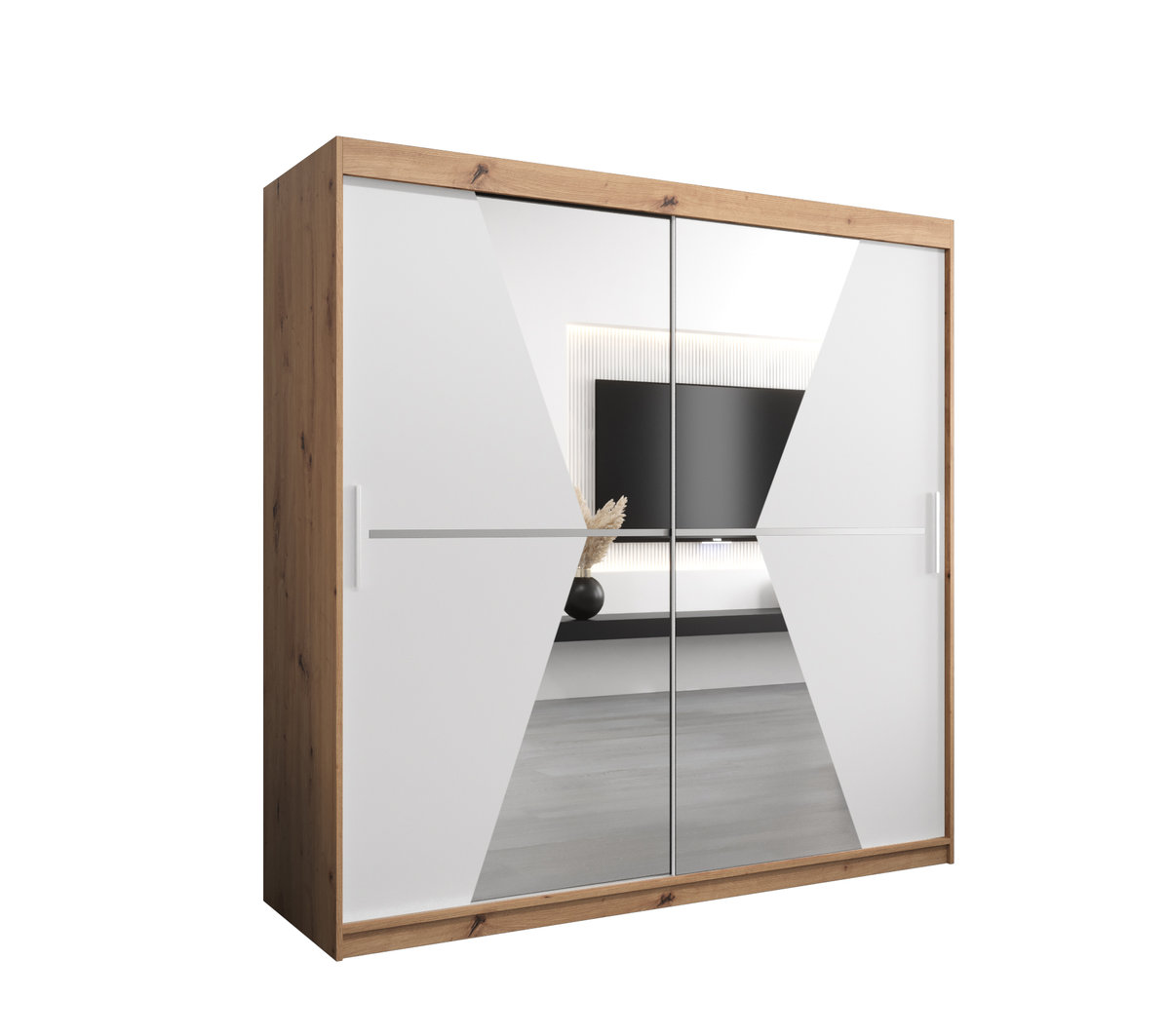 Szafa przesuwna Garderoba MAROKO 200 gł. 62 artisan/biały