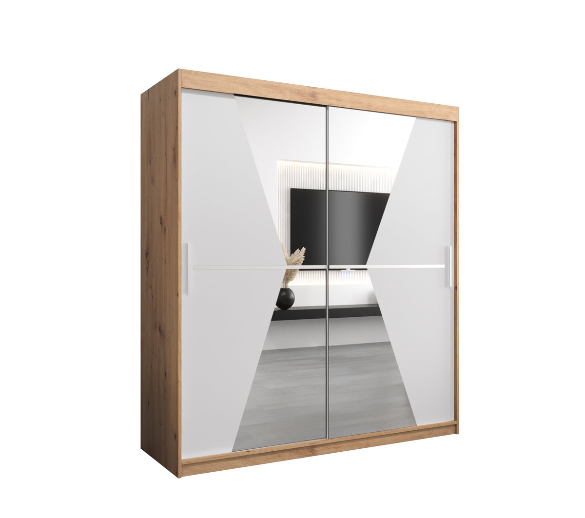 Szafa przesuwna Garderoba MAROKO 180 gł. 62 artisan/biały