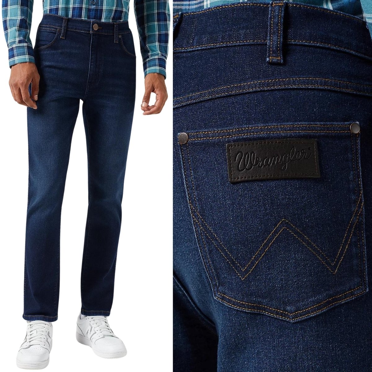 Wrangler LARSTON SLIM Night Shade EPIC SOFT MIĘKKI GRANATOWY DżINS W34 L36