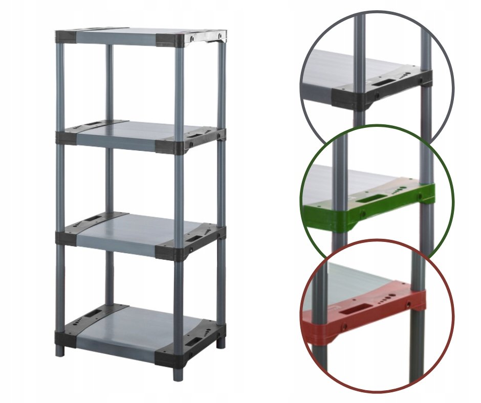 Regał magazynowy regał plastikowy do piwnicy regał do garażu 138x60x46 EKO / Wamar-Sosenka