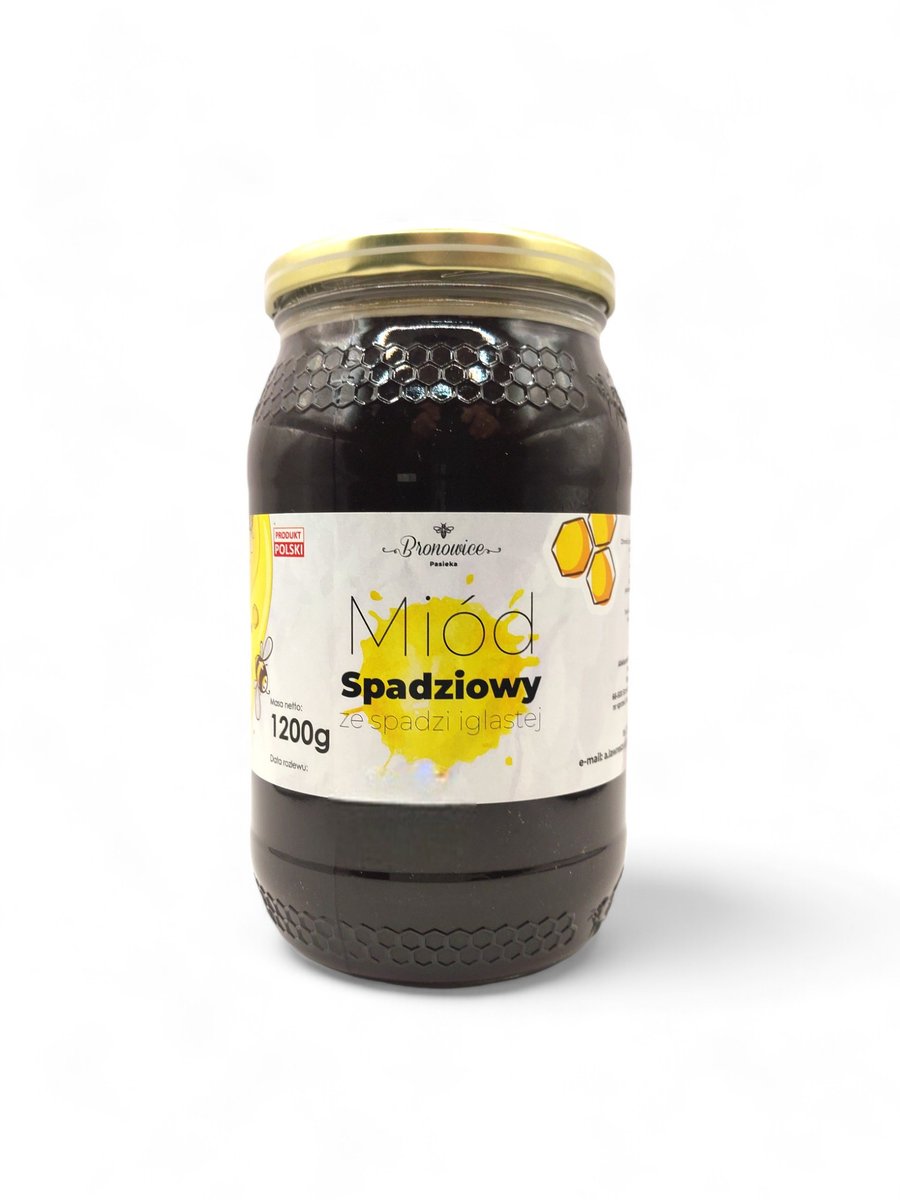 Miód spadziowy ze spadzi iglastej 1,2 kg / Pasieka Bronowice