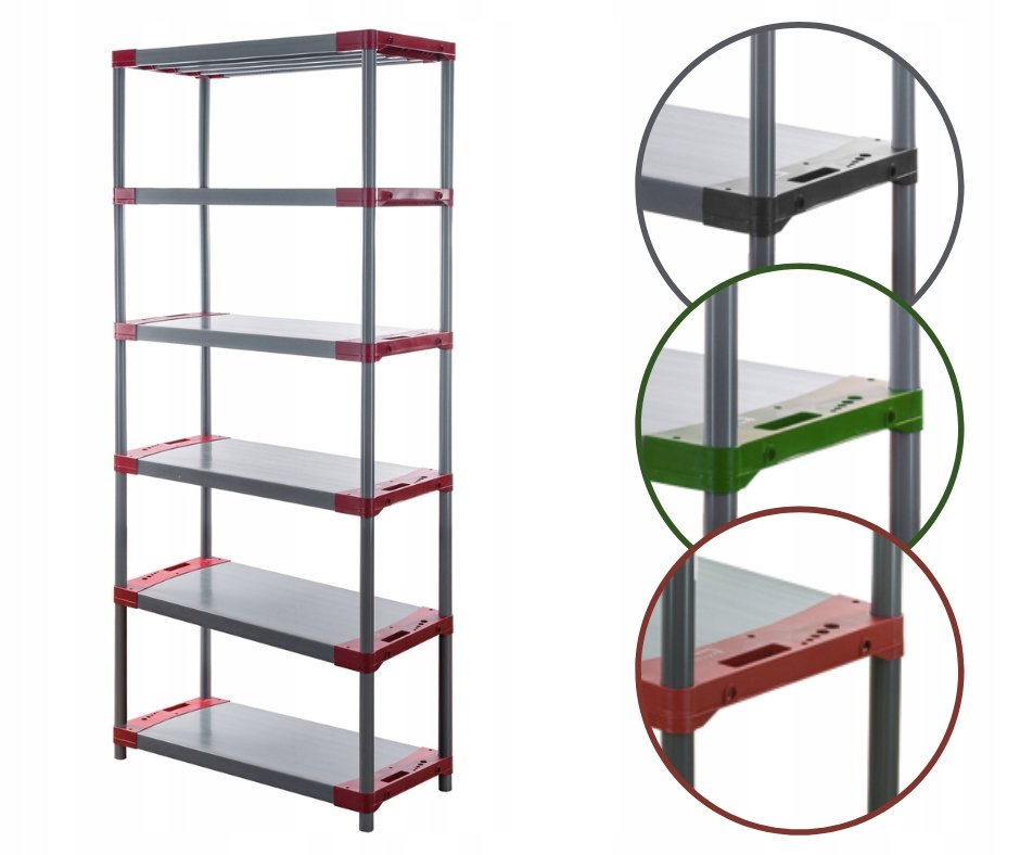 Regał magazynowy regał plastikowy do piwnicy regał garażowy 222x110x46 EKO / Wamar-Sosenka