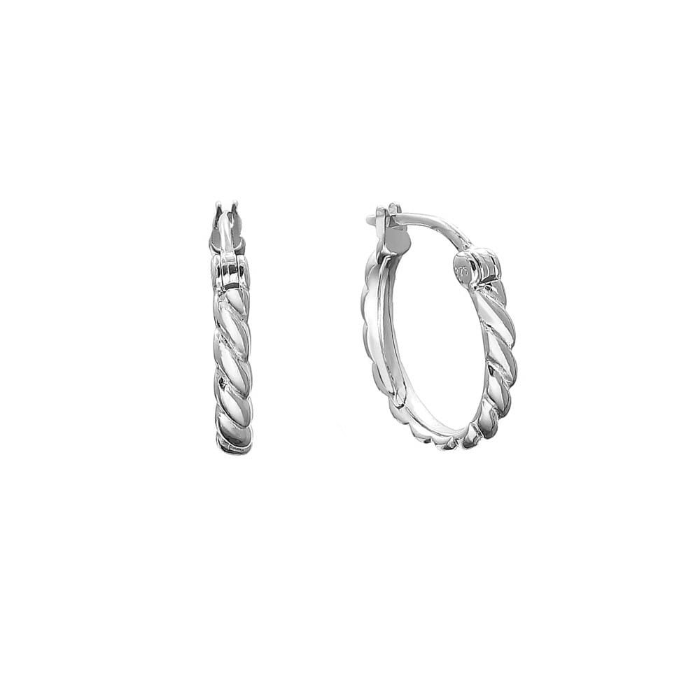 Srebrne kolczyki okrągłe ze wzorem