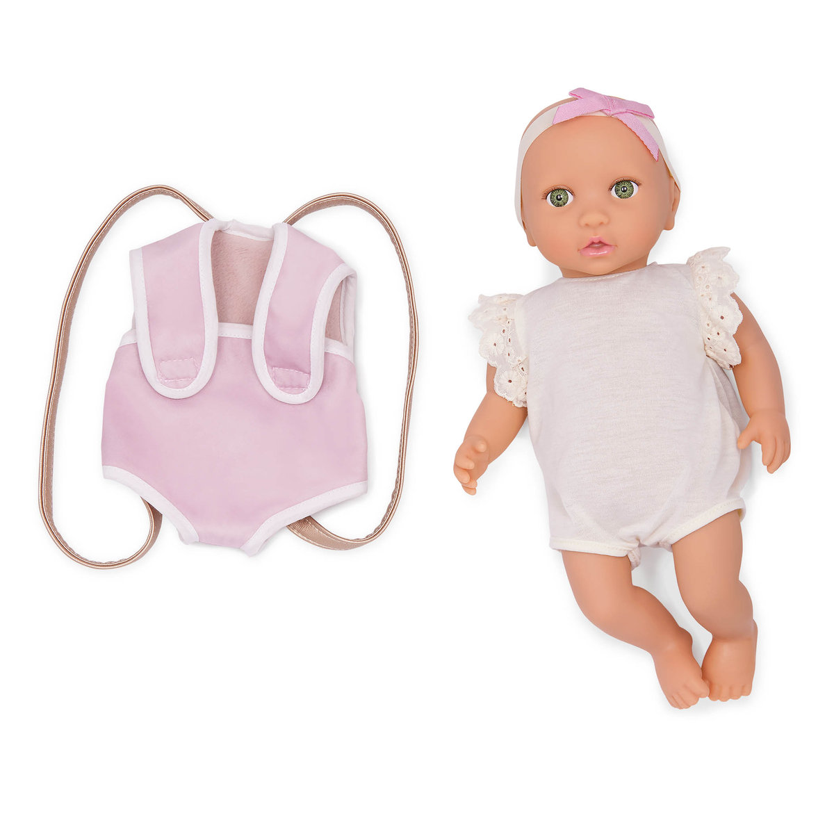 Lullababy Lalka NIEMOWLĘ 35cm z nosidełkiem