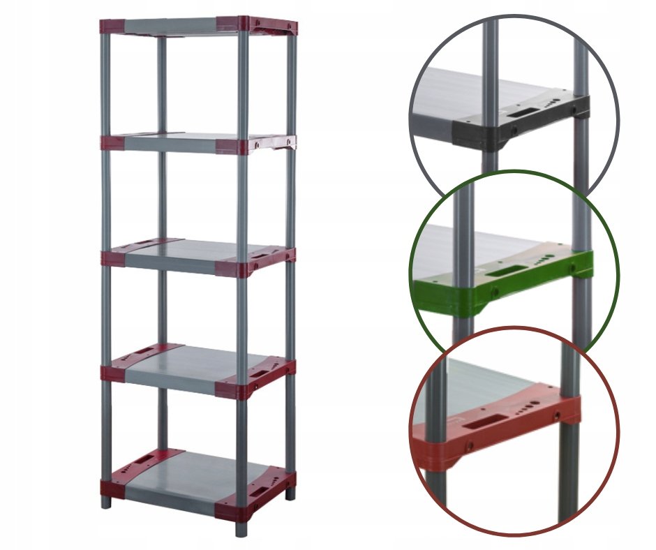 Regał magazynowy regał plastikowy do piwnicy regał do garażu 180x70x46 EKO / Wamar-Sosenka