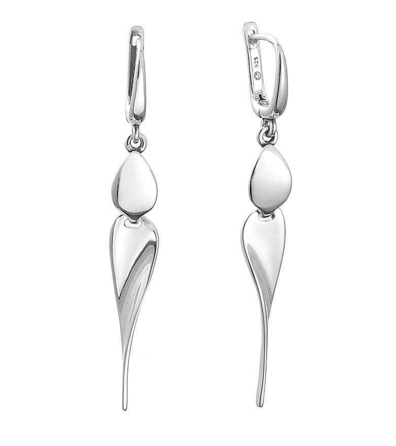 Srebrne kolczyki długie gładkie wiszące sopelki pr925