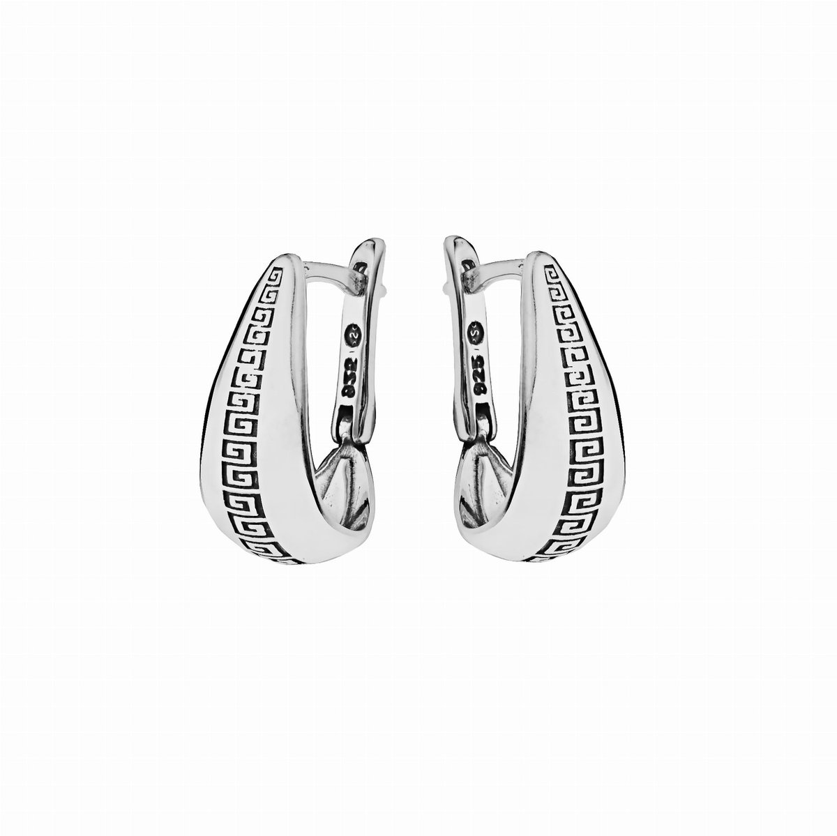 Srebrne kolczyki półokrągłe greckie