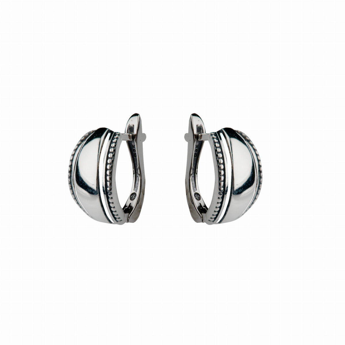 Srebrne kolczyki gładkie półokrągłe