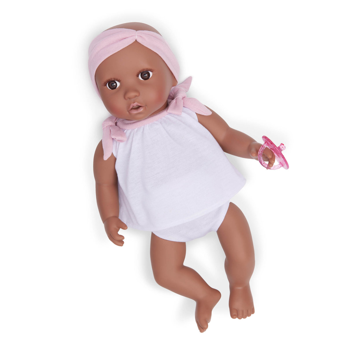 Lullababy Lalka NIEMOWLĘ 35cm ciemna cera
