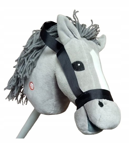 PLUSZOWA GŁOWA KONIA NA KIJU Z DŹWIĘKIEM HOBBY HORSING ZABAWKA Z GRZYWĄ
