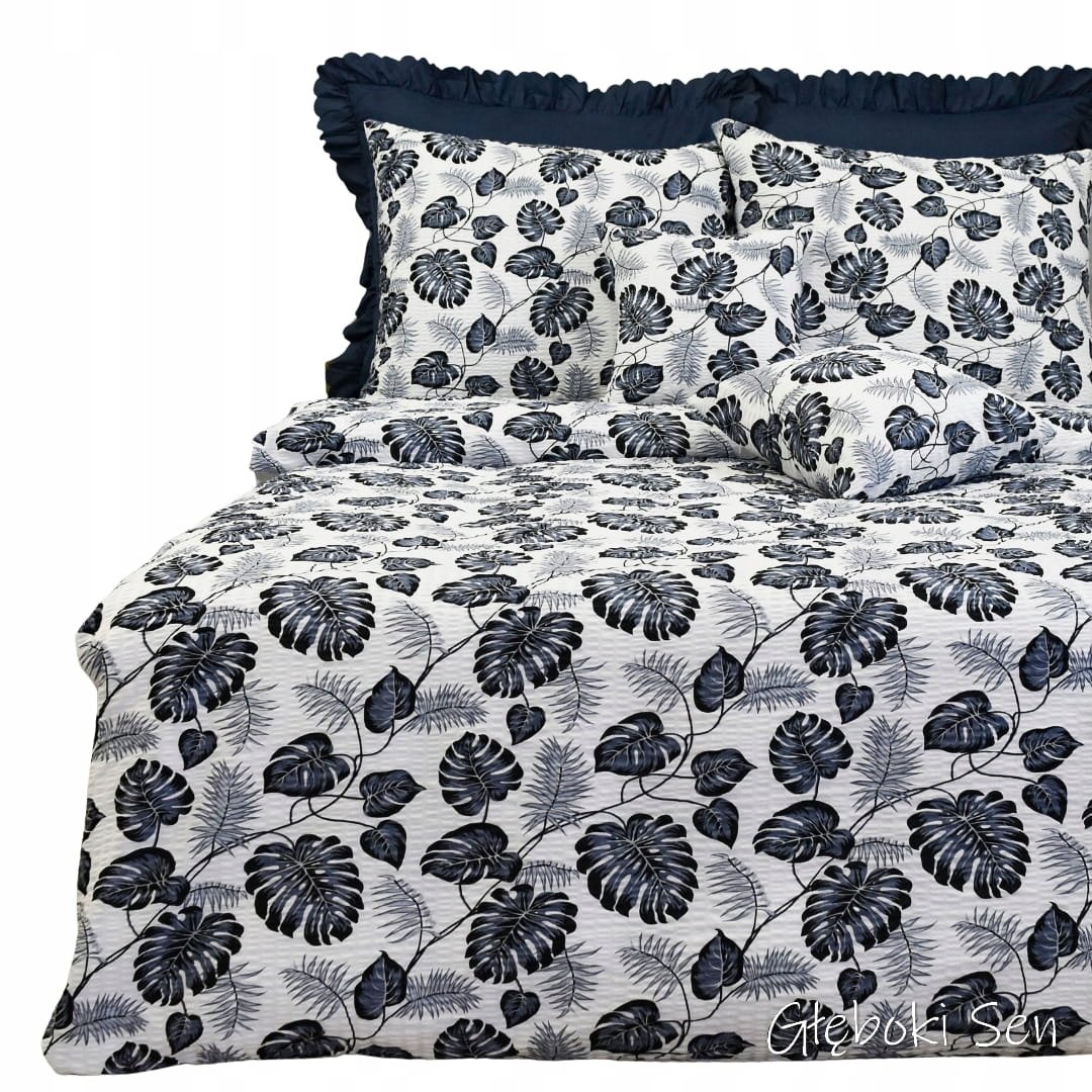 Pościel z Kory 140x200 1 x 70/80 Liście Palm Szare Kora Polska