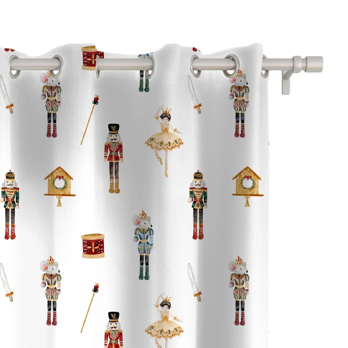 Zasłona XMAS wzór XM15 | Dziadek do orzechów 150 x 300 cm tkanina zaciemniająca