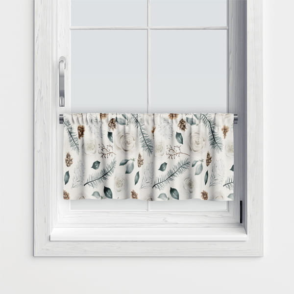 Zazdrostka WINTER wzór BN54 | Róże i szyszki 45 x 180 cm