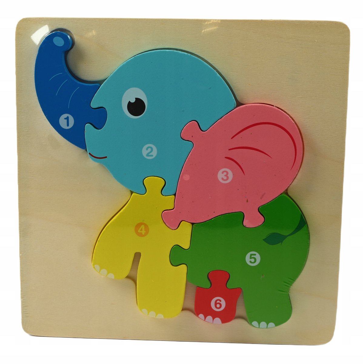 PUZZLE DREWNIANE PIERWSZA UKŁADANKA EDUKACYJNA 6 ELEMENTÓW RÓŻNE WZORY