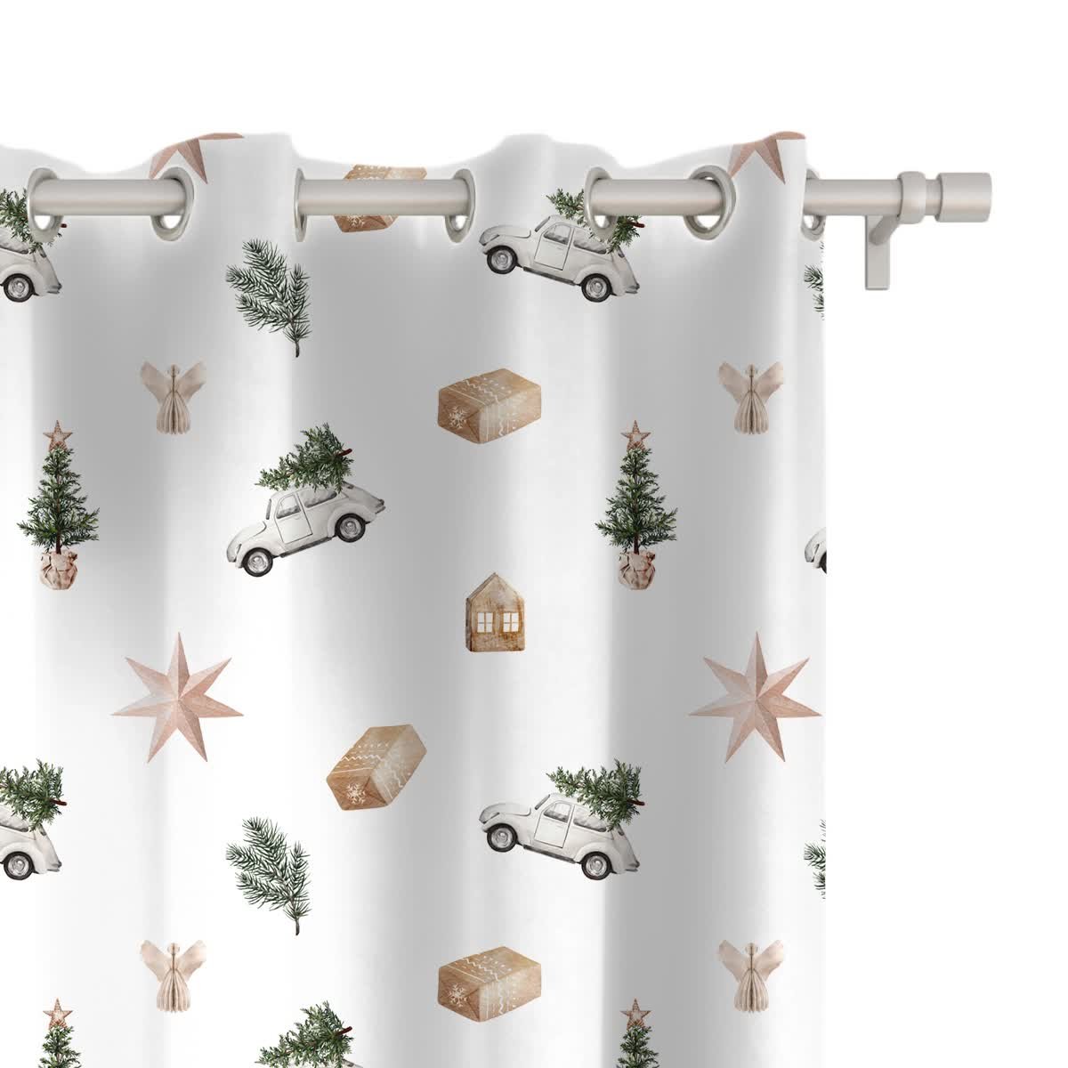 Zasłona XMAS wzór XM10 | Magia Świąt 150 x 160 cm tkanina zaciemniająca