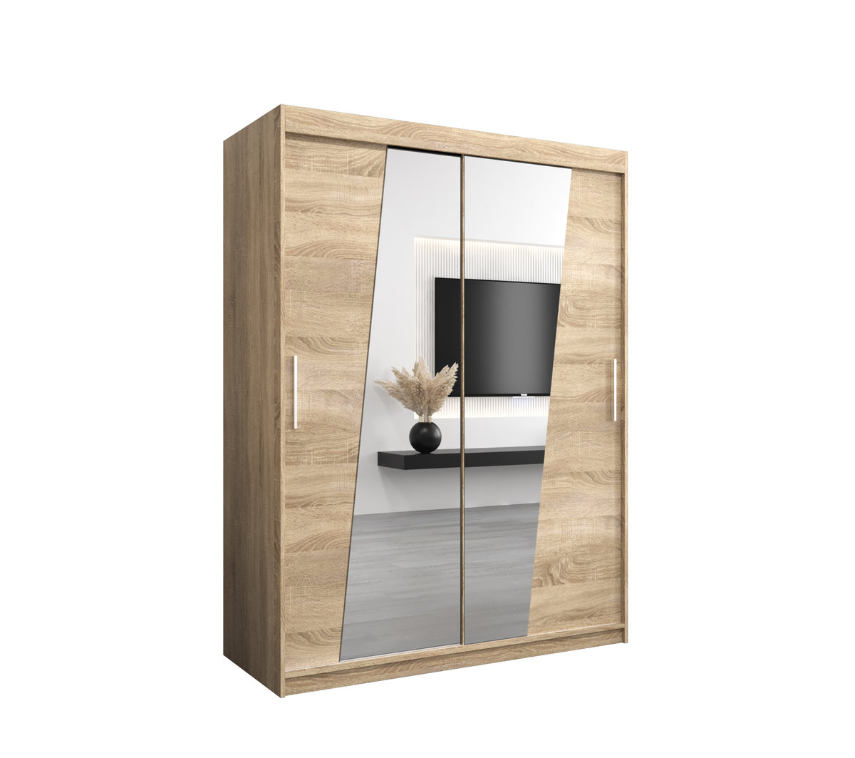 Szafa przesuwna Garderoba RHOMB 150 gł. 62 sonoma/sonoma