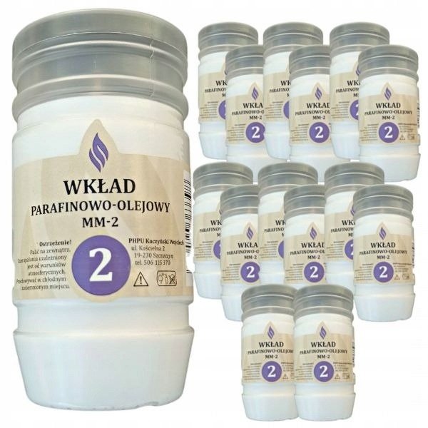 Wkład do zniczy olejowo-parafinowy MM 2 doby (wys.11 cm) x 15 sztuk