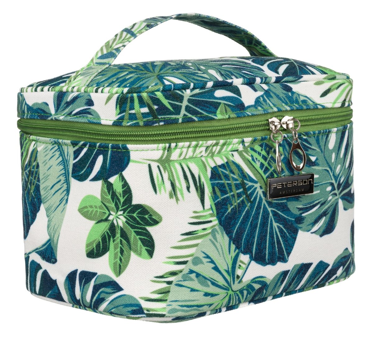 Damska kosmetyczka Peterson na suwak pojemny kuferek organizer podróżny, zielony