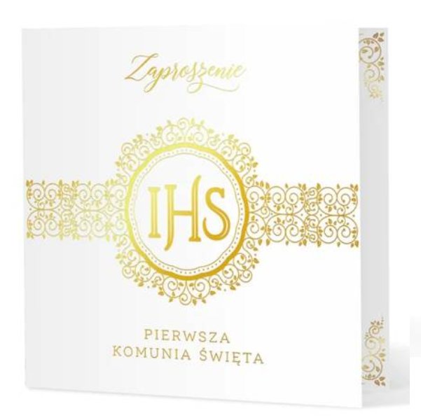 Zaproszenie na Komunię złote 1szt