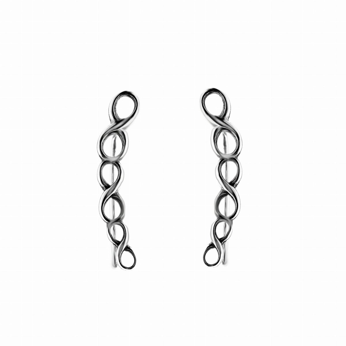 Srebrne kolczyki nausznice nieskończoność znak nieskończoności pr925